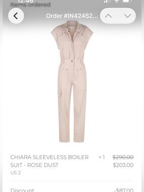 Shona Joy Chiara Sleeveless Boiler Suit — Rose Dust